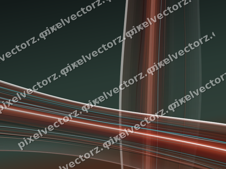 Abstract glass arc in red and orange