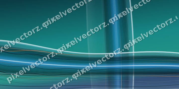 Abstract glass arc in teal and pale cyan