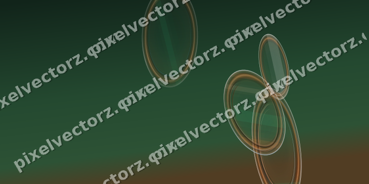 Abstract glass arc in dark green and orange