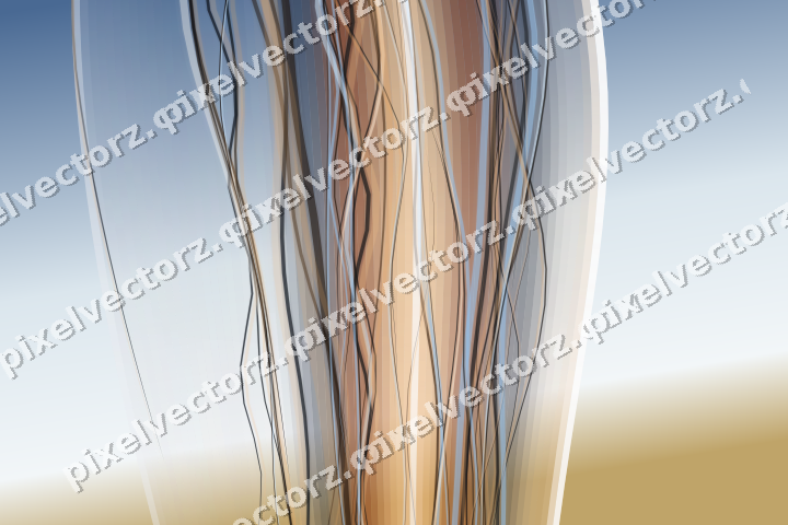 Abstract glass arc in dark blue and orange