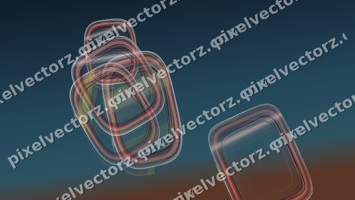 Abstract glass arc in yellow and red
