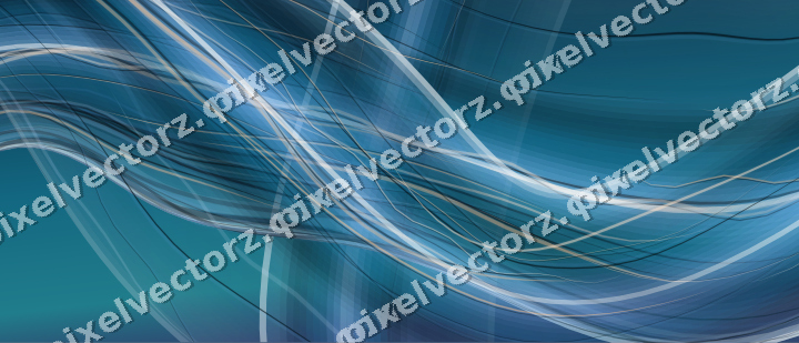 Abstract glass arc in cyan and blue