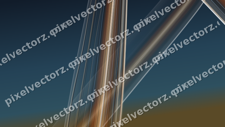 Abstract glass arc in dark blue and orange