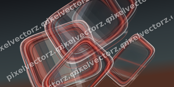 Abstract glass arc in red and pale amber