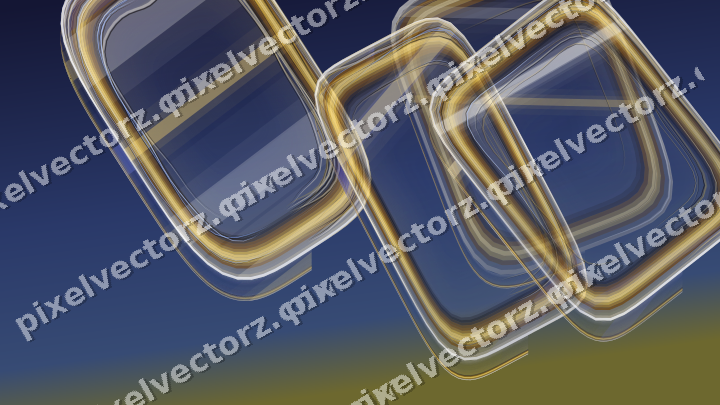 Abstract glass arc in dark blue and amber