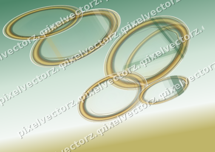 Abstract glass arc in dark green and amber