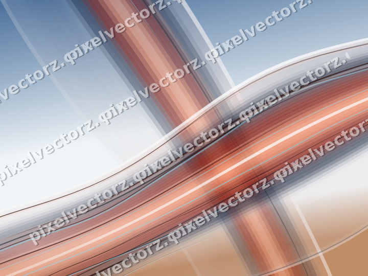 Abstract glass arc in red and orange
