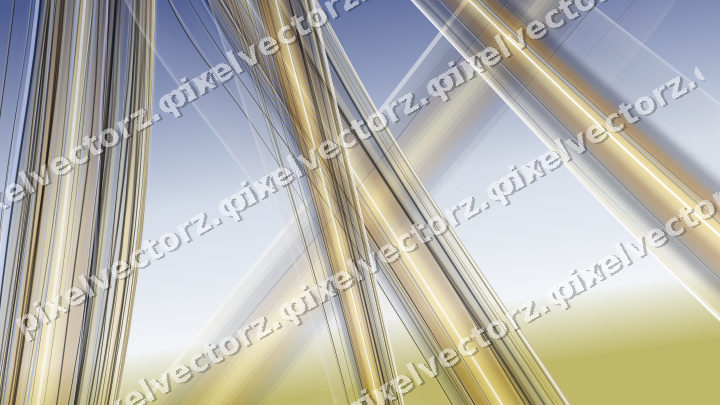 Abstract glass arc in amber and blue