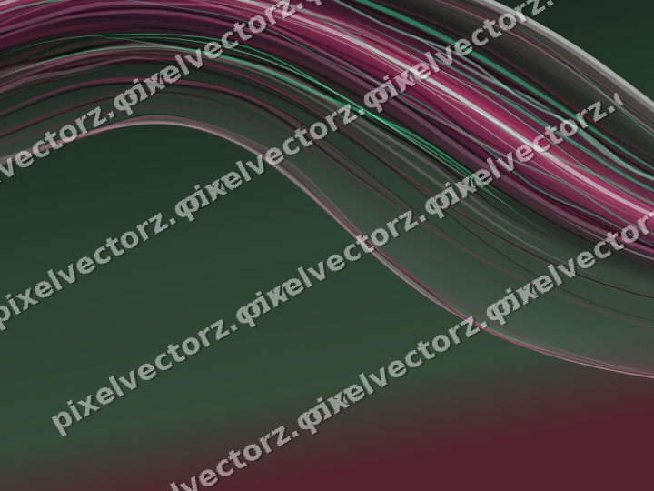 Abstract glass arc in dark pink and green
