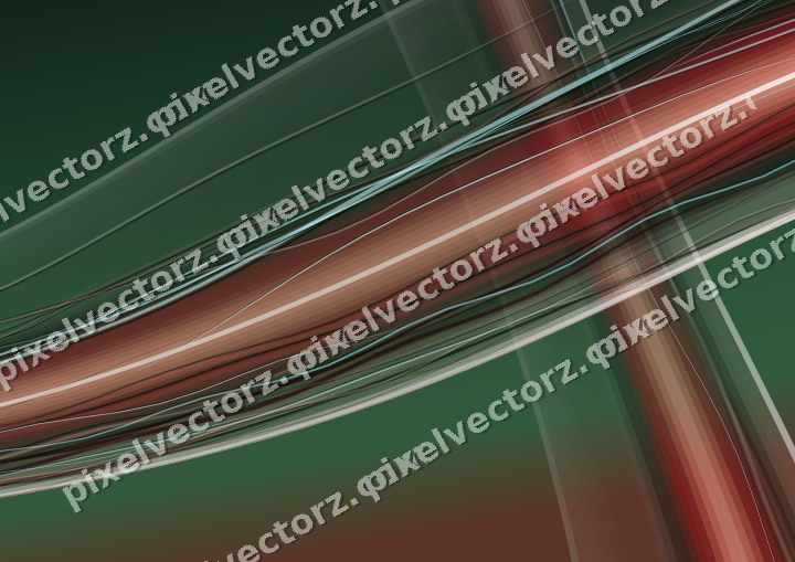 Abstract glass arc in red and dark green