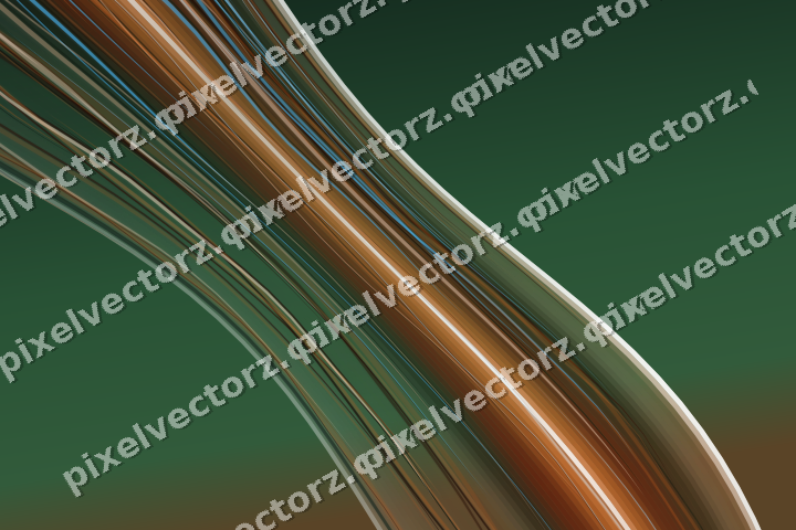 Abstract glass arc in dark green and orange