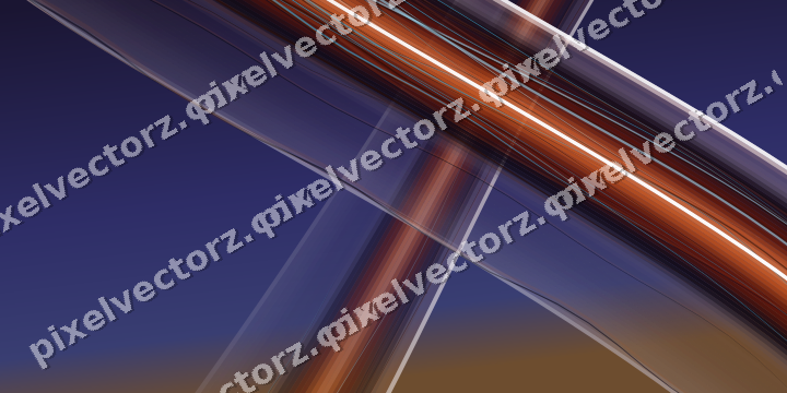 Abstract glass arc in orange and blue