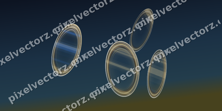 Abstract glass arc in dark blue and amber