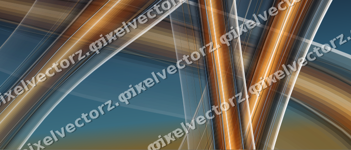 Abstract glass arc in orange and amber