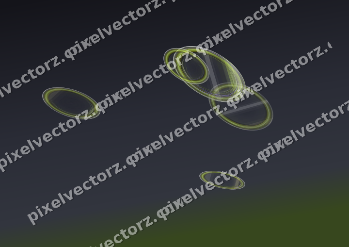 Abstract glass arc in purple and lime