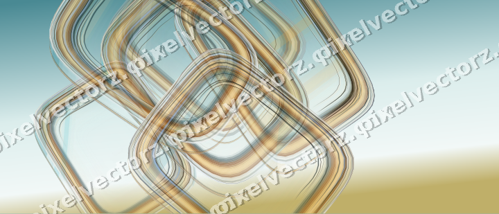 Abstract glass arc in amber and dark teal