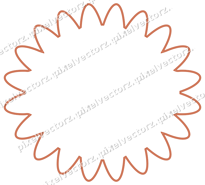 Dekorativer Zierrahmen in Orange und Türkis mit Oval und Lappenrand