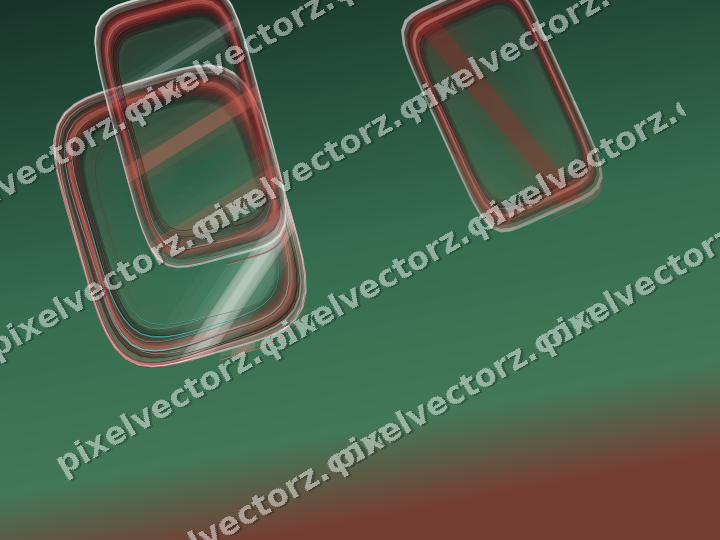 Abstract glass arc in dark red and dark green
