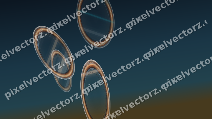 Abstract glass arc in dark teal and orange