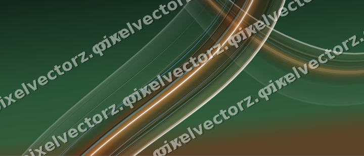 Abstract glass arc in dark green and orange