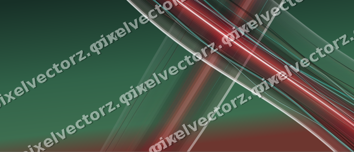 Abstract glass arc in dark green and red