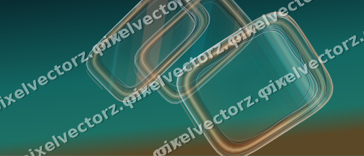 Abstract glass arc in dark teal and orange