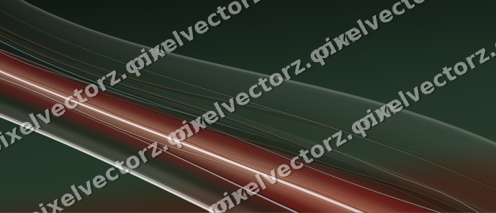 Abstract glass arc in dark green and red