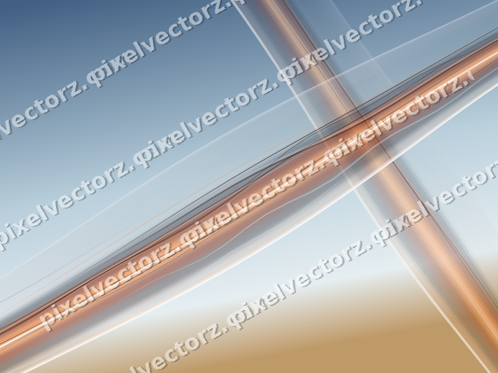 Abstract glass arc in blue and red