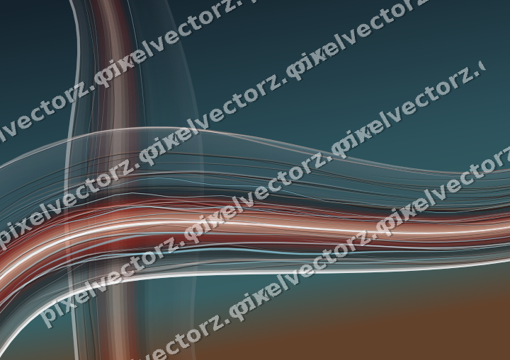 Abstract glass arc in orange and cyan