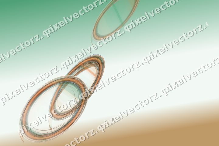 Abstract glass arc in dark green and orange
