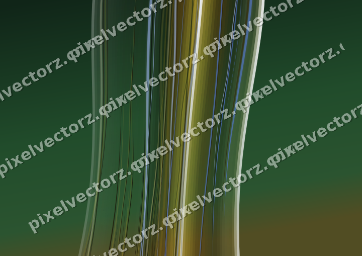 Abstract glass arc in dark green and amber