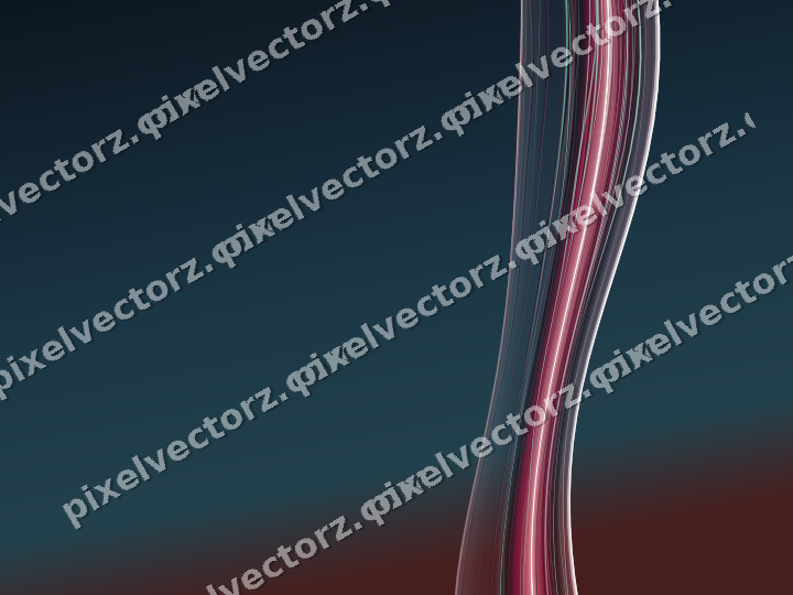 Abstract glass arc in pale pink and pale red