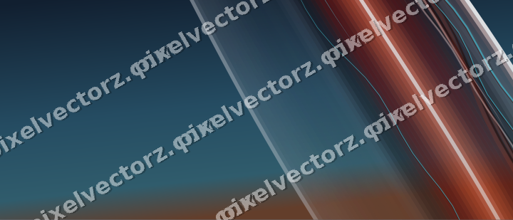 Abstract glass arc in cyan and red