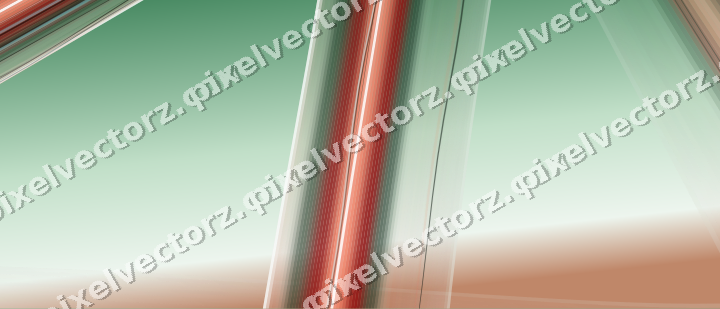 Abstract glass arc in dark green and red