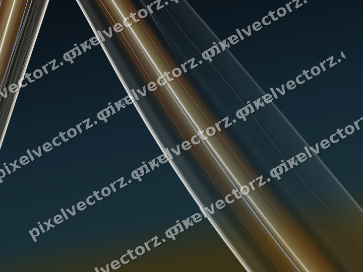 Abstract glass arc in amber and dark teal