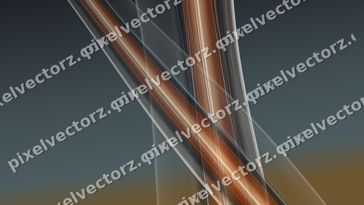 Abstract glass arc in blue and orange
