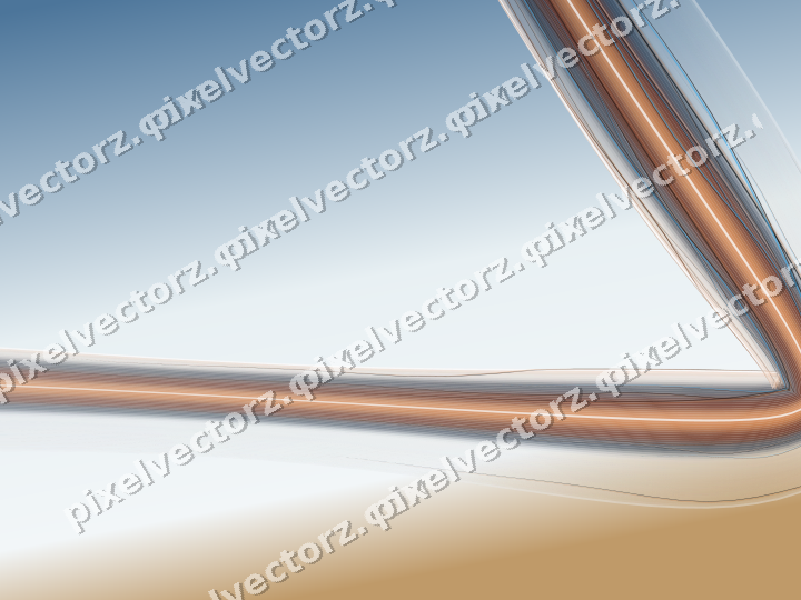 Abstract glass arc in blue and orange
