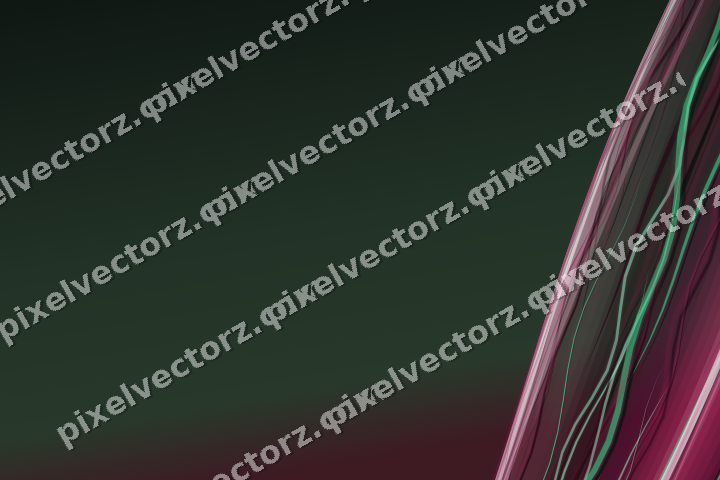 Abstract glass arc in dark pink and green