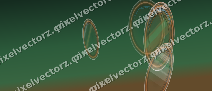 Abstract glass arc in dark green and orange