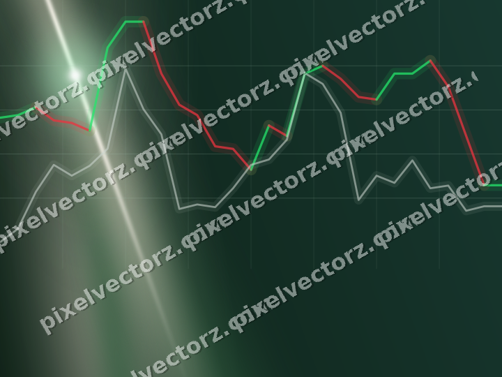 Leuchtender Neon Diagramm Hintergrund in Dunkelgrün und Bernstein