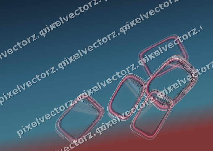 Abstract glass arc in pale pink and pale red