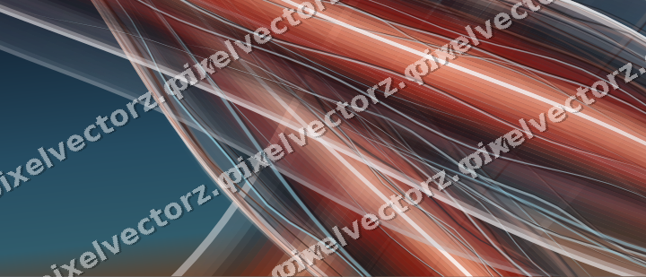 Abstract glass arc in orange and cyan