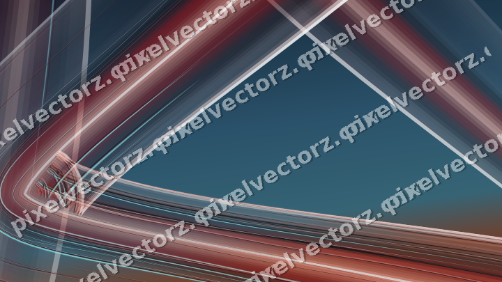 Abstract glass arc in yellow and red