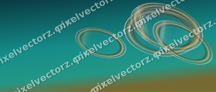 Abstract glass arc in amber and dark teal
