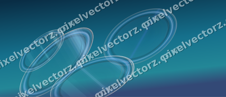 Abstract glass arc in cyan and blue