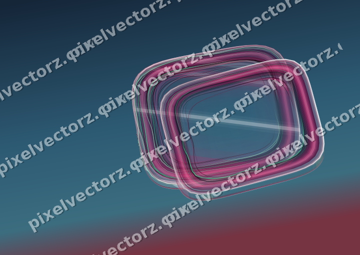 Abstract glass arc in dark pink and yellow