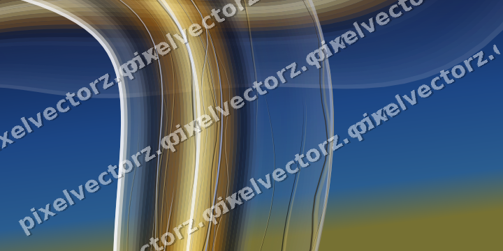 Abstract glass arc in amber and blue