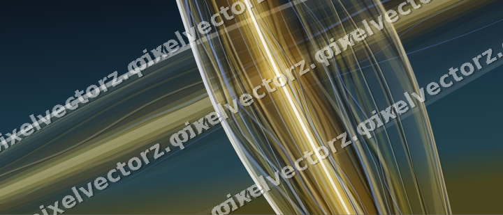 Abstract glass arc in dark blue and amber