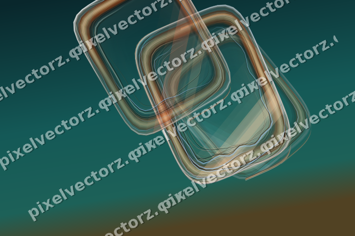 Abstract glass arc in dark teal and orange