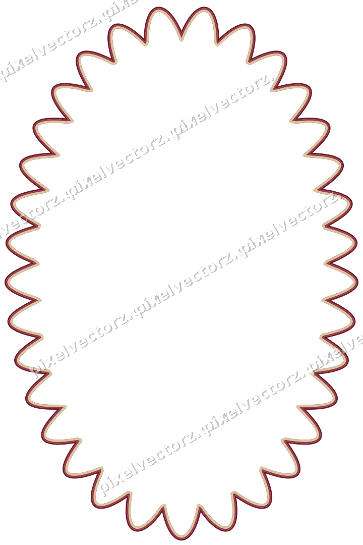 Dekorativer Zierrahmen in Dunkelrosa und Rot mit Oval und Lappenrand